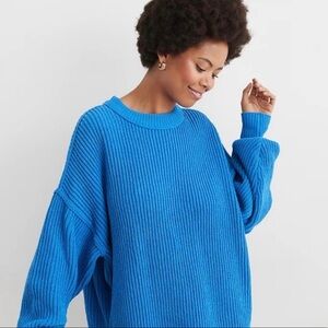Aerie Beyond Chenille Sweater Blue Small